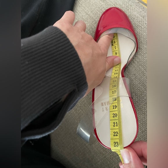 Women’s size 4.5 and about heels is about 3.5 tall - Picture 9 of 12